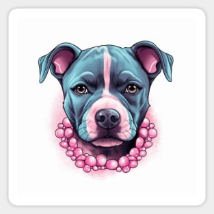 Staffy With Pearls Sticker